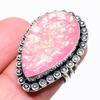 Кольцо из серебра 925 пробы с розовым опалом и драгоценным камнем, размер 5,5 m7i48