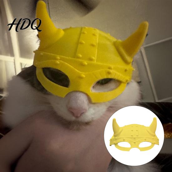 Soft Cat Face Protector 3D Printed Masque Funny Viking Pet Guard for Cats Shield Masquerade Cosplay Costume Halloween Party Accessories