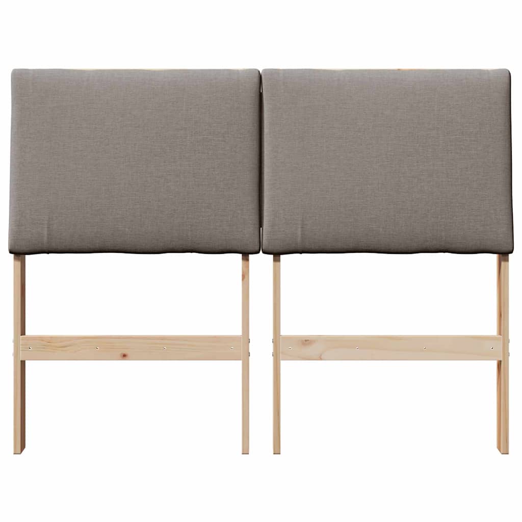 Upholstered Headboard Taupe 120 cm Solid Pine Wood