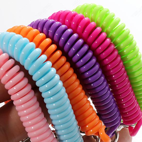 Брелок с защитой от потери, выдвижной, противопадающий, эластичный, с кольцом для ключей, противоугонные ключи, рыболовные инструменты, пружинный страховочный трос, товары для отдыха на природе