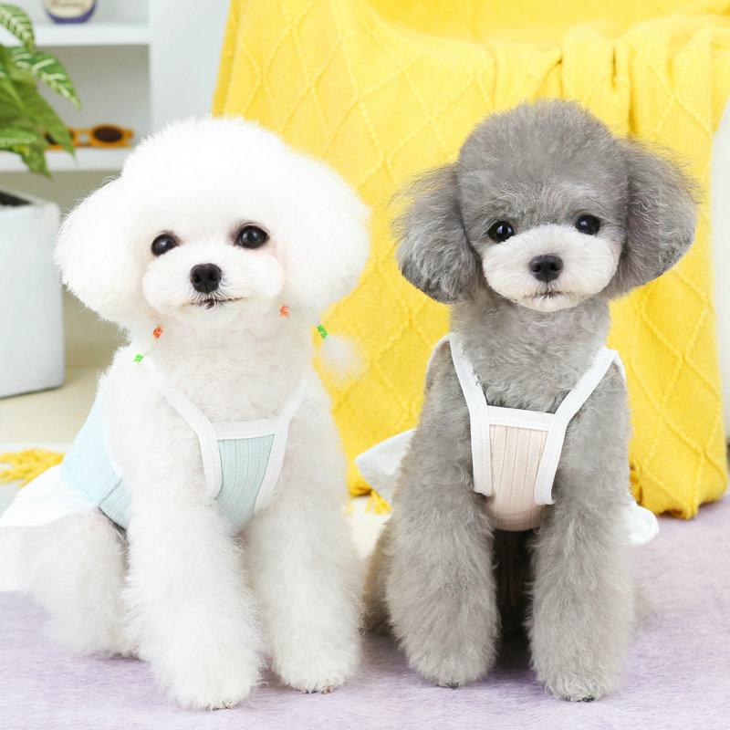 Новинка 2024 года, одежда для собак, необычная юбка с лямкой на пуговицах, весенне-летняя одежда для щенков, одежда для маленьких и средних собак