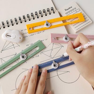 2в1 компас цветной многофункциональный инструмент для рисования кругов DIY инструмент для геометрического рисования линейка компаса для школы, офиса и дома