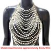 Multiple Layer Imitation Pearls Chest Necklace Detachable Chains Evening Party Wear Comfortable Fit