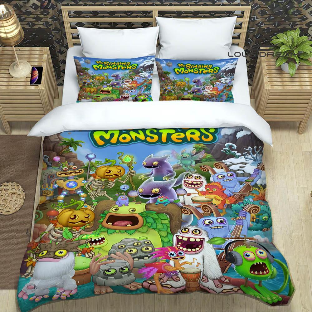 M-My Singing Monsters printed Bedding Sets exquisite bed supplies set duvet cover comforter set bedding set luxury birthday gift