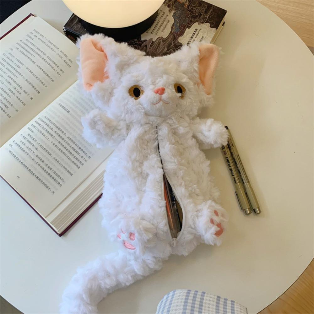 Имитация куклы кошки пенал длиннохвостая кошка пенал милая кукла кошки сумка для канцелярских товаров канцелярские товары