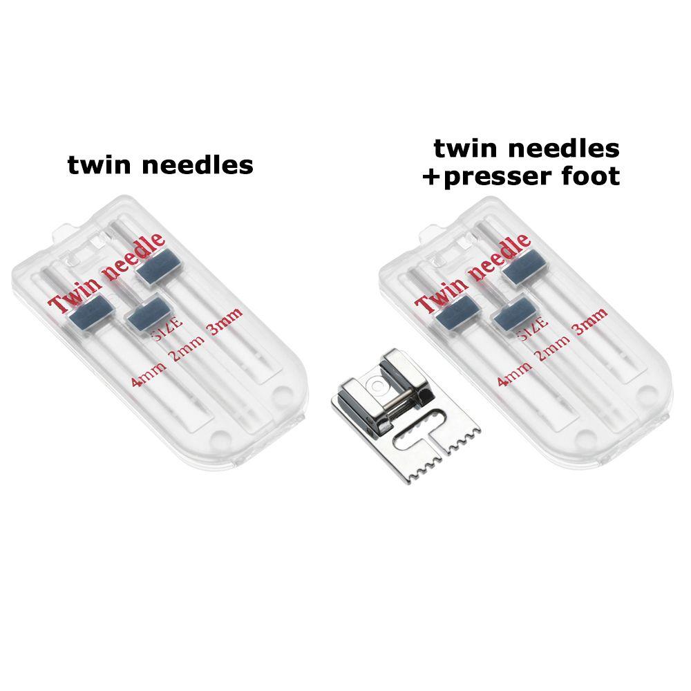 4/90 Household Tools 9 Grooves Wrinkled Presser Foot 3 Sizes Twin Needles Sewing Machine Fittings