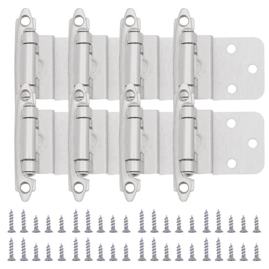 4/8 шт. петли для шкафа, холоднокатаная сталь, кухонные полускрытые петли, дверной бампер, заподлицо с креплением на лицо, фурнитура для шкафа