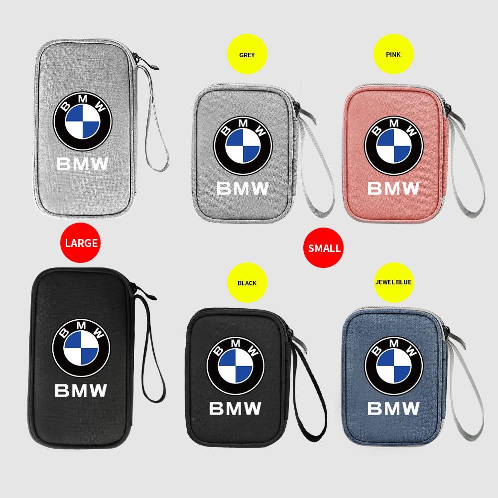 For BMW M Performance Logo Emblem Portable Car Travel Key Driver's License Earphone USB Storage Bag Waterproof Oxford Organizer XN9