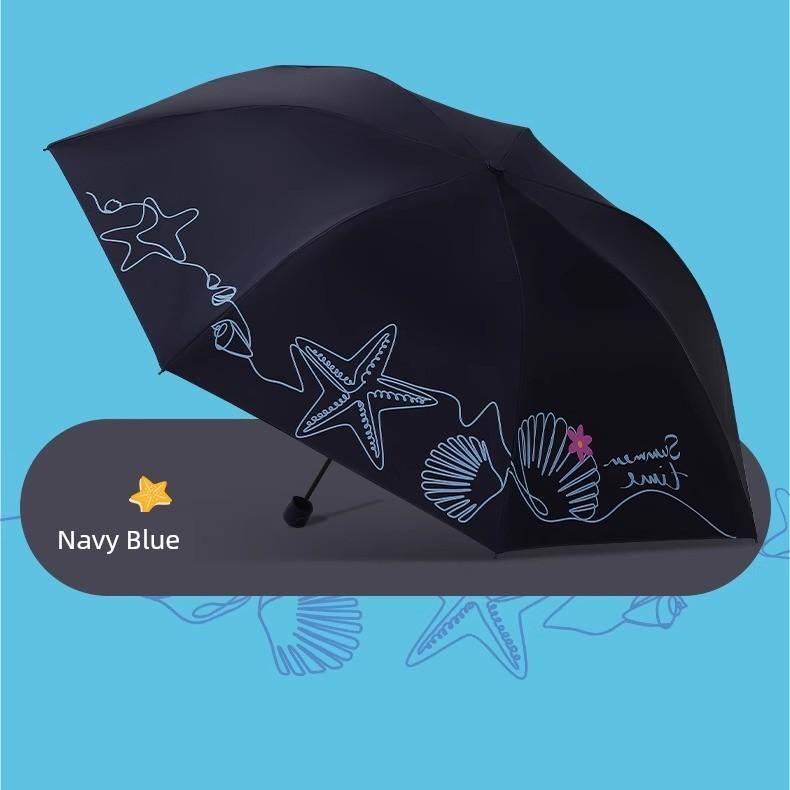 Paradise Umbrella Children's Umbrella Cartoon Umbrella Female Tri-Fold Creative Fresh Light Foldable Boy Student Umbrella Dual-Use