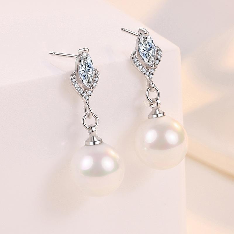 Серьги из стерлингового серебра 925 пробы, новые женские модные украшения, высокое качество, синие, розовые, белые, фиолетовые, с кристаллами циркона, хит продаж, серьги