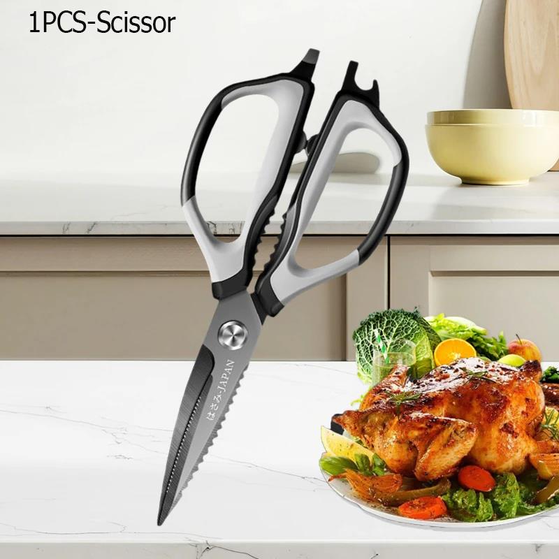 Household Japanese Scissors Stainless Steel Kitchen Shears for Cutting Vegetable Bone Scissor Kitchen Multi-Purpose Scissors5