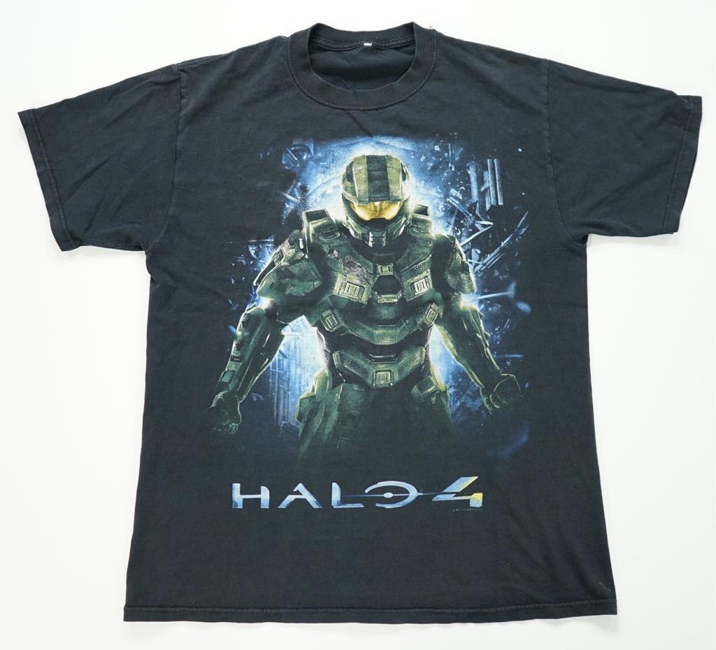 Rare VTG Halo 4 Master Chief 2012 Launch T Shirt 2010s Xbox FPS Shooter Black