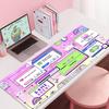 Desk Mat Cute Mousepad Anime Aesthetic Mouse Pad Cute Grid Pink Vaporwave Xxl Gaming Deskmatkawaii Manga Mice Mat Soft
