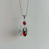 Vintage Y2k Gothic Red Glass Spider Gothic Necklace Victorian Vampire