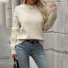 Women's Fashion Loose Heart Splicing Solid Color Sweater Temperament  Women's Knitted Cardigan