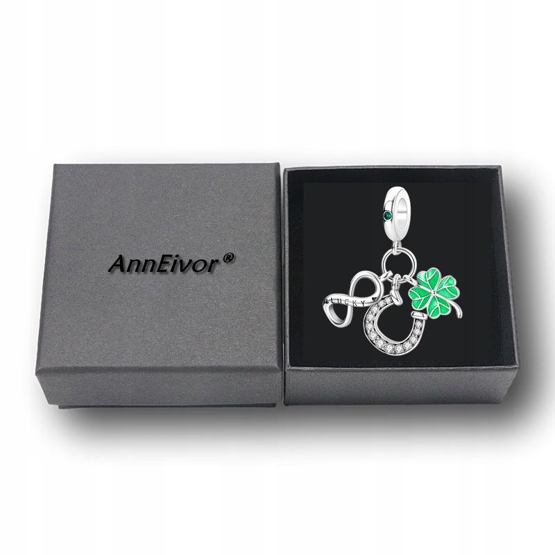 Modular Bead S925 Silver Lucky Infinity 4-Leaf Clover Horseshoe