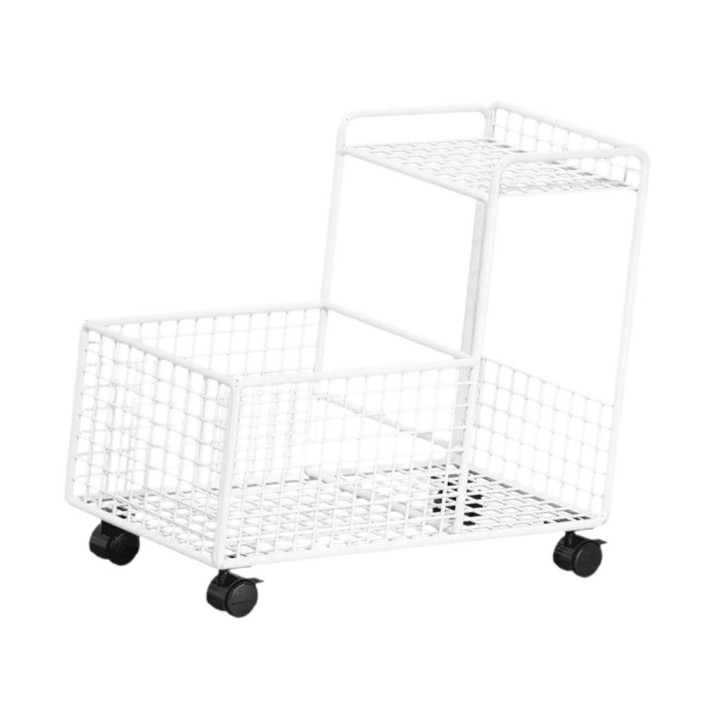 Under Desk Utility Cart Mobile Shelf, Storage Basket, Mobile Rolling Cart for Dorm