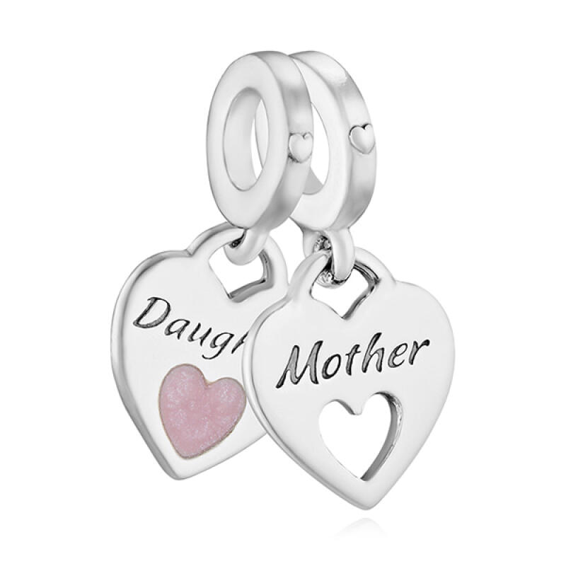 Pandora Charm Dangle Double Heart Mom & Daughter 799187C01