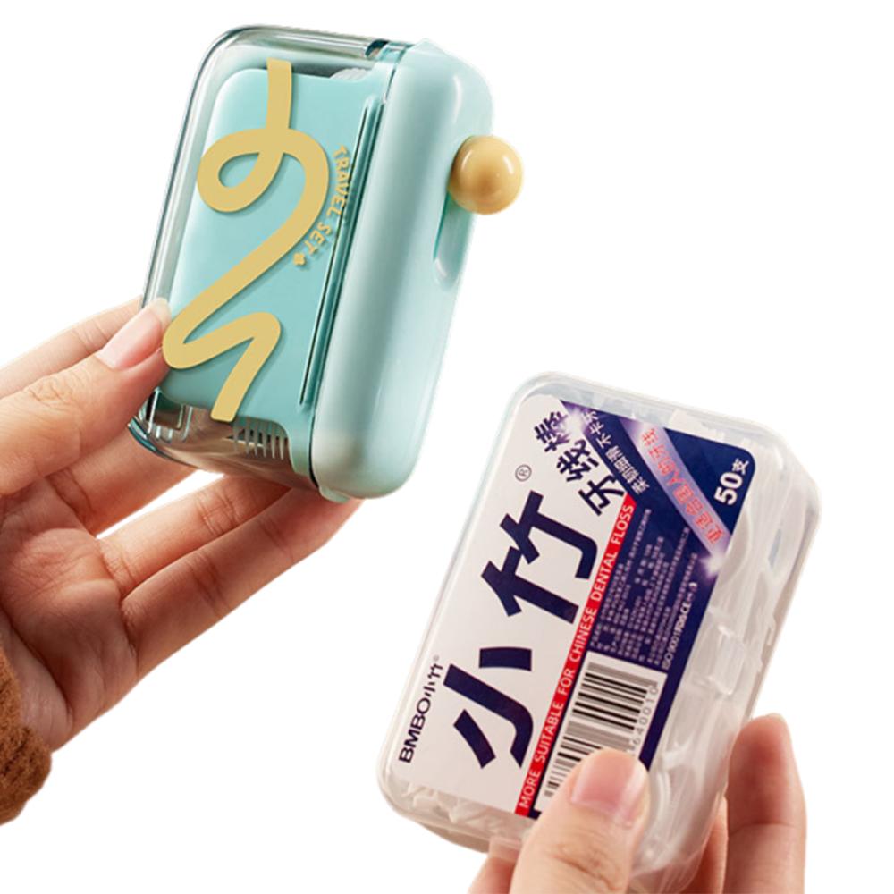 Press-on Floss Stick Storage Box Dustproof Dental Floss Pick Dispenser  Restaurant