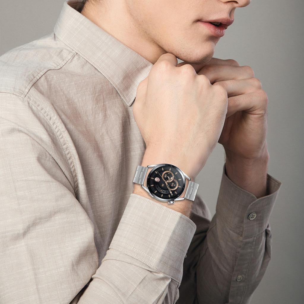 Для Huawei Watch Ultimate Сменный ремешок H-типа Застежка-бабочка Ремешок для часов из нержавеющей стали Серебристый