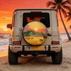 African Savanna Sunset Giraffe Zebra Pattern Tire Cover Durable Polyester Spare Wheel Protector