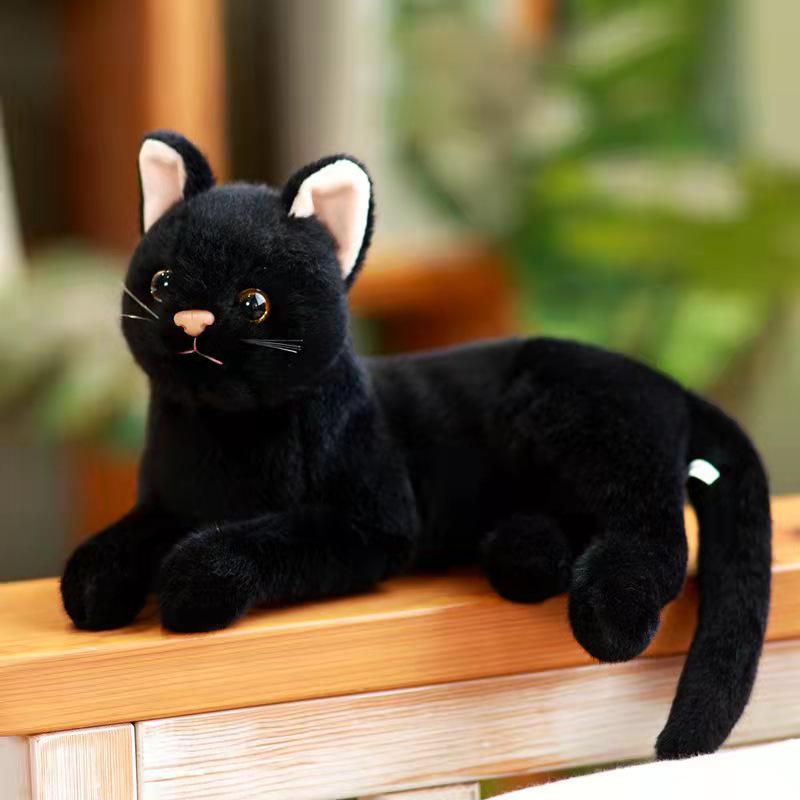 Lifelike Cat Plush Toy - Posing Kitten Doll for Home Decor & Gifts