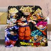 Фланелевое одеяло из аниме Dragon Ball - Мягкое, теплое, идеально подходит для дивана, постельного белья, кемпинга, путешествий, офиса, домашнего декора -QJY