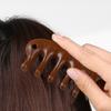 Деревянная расческа для массажа кожи головы с широкими зубцами, натуральный сандал, снятие стресса, подарок для роста волос, вьющиеся волосы