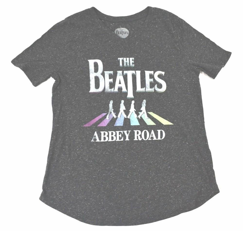 The Beatles Женская мягкая футболка Abbey Road с крапинками, угольно-серый меланж, новая, M, унисекс