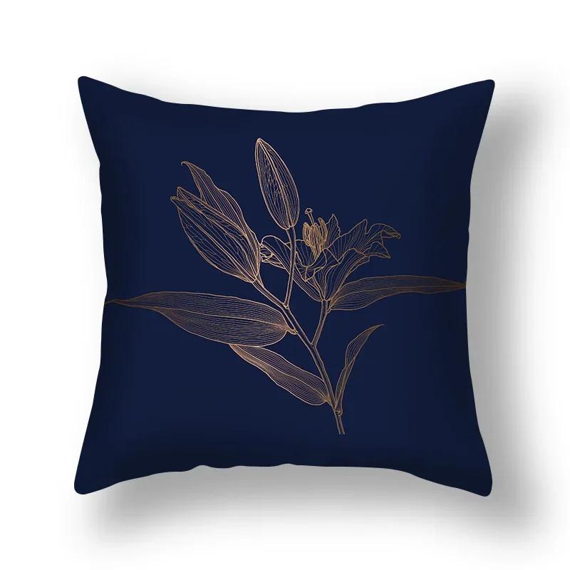 Ginkgo Leaves Pillows Case Home Decorative Cushion Cover Golden Polyester Print Pillowcase Car Sofa Pillow Case Home Decor 45*45