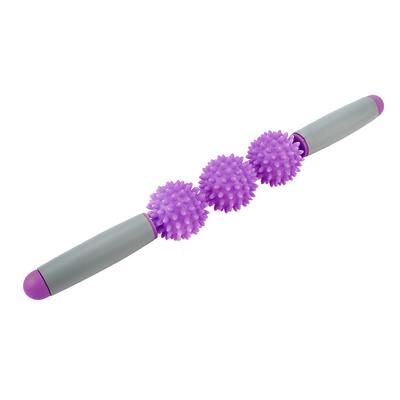 Палка для йоги, мышечный ролик, палочка от целлюлита, колючий мяч для спины, рук, плеч, ног (фиолетовый)
