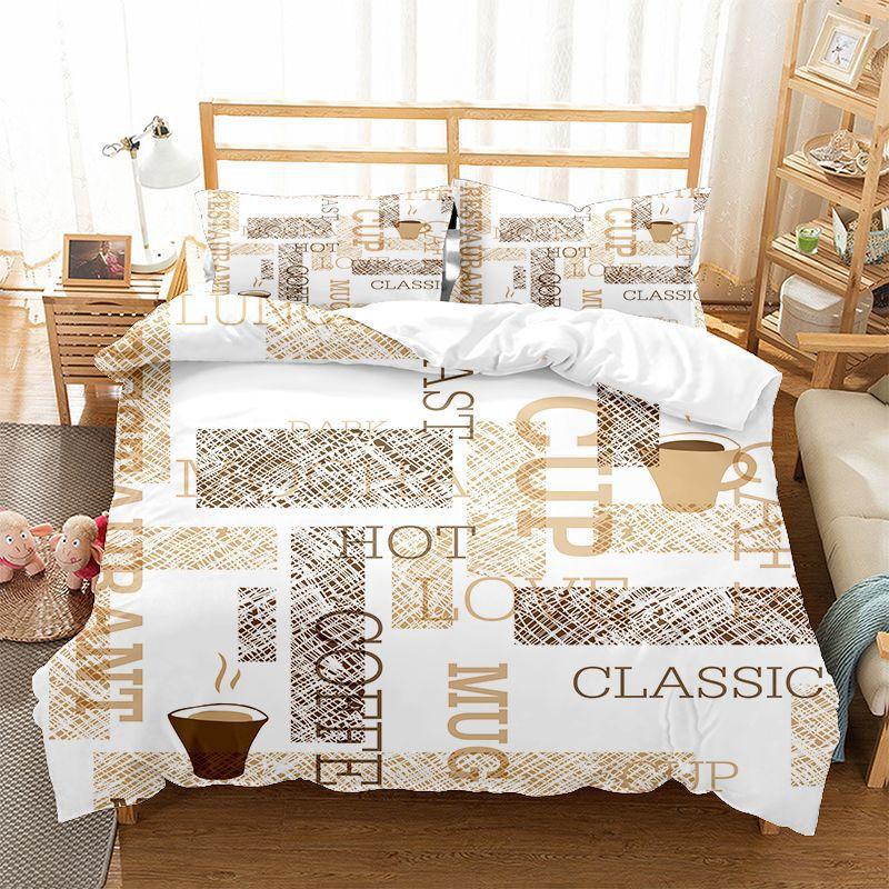 Мягкое Романтичное Английское Постельное Белье Пододеяльник Вдохновляющие Слова Комплект Постельного Белья Квин Для Взрослых Детей Декор Газетное Письмо Покрывало
