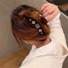 Baroque Winter Rhinestone Pearl Korean Ponytail Holder Women Hair Claws Hairgrip Crystal Shark Clip
