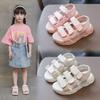 Girls Beach Shoes Soft Sole Open Toes Comfortable Kids Sandals Hook&loop Trendy 2025 Summer New Children Casual Shoes Non-slip