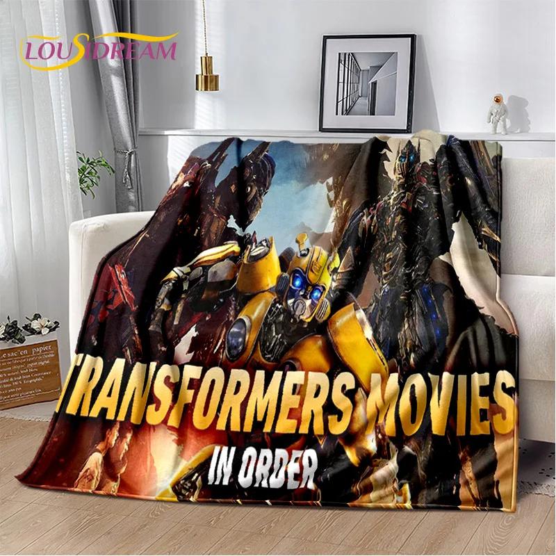 HD Cartoon T-Transformers Autobots 3D Soft Blankets,Keep Warm Throw Blanket for Picnic Beds Sofa Home Bedroom Gifts Kids Hiking