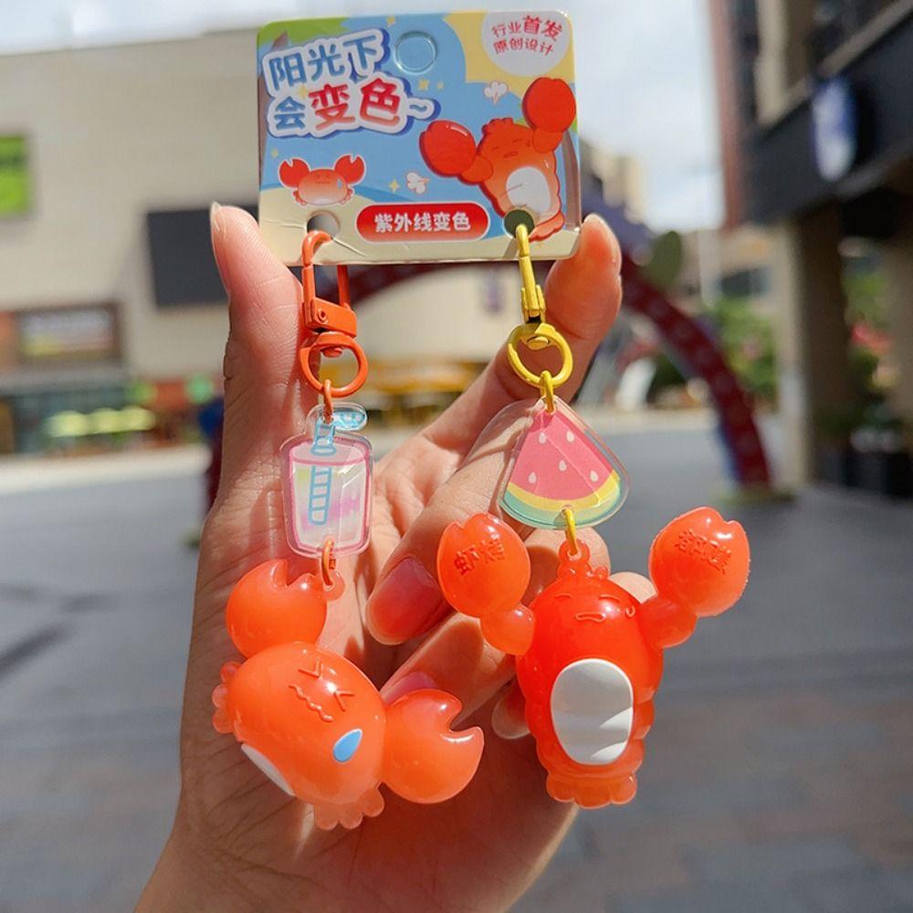 Shrimp Crab Car Key Pendant Uv Sensitivity Bag Hanging Decoration  Backpack