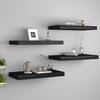 VidaXL Floating Wall Shelves 4 Pcs Black 50x23x3.8 Cm MDF