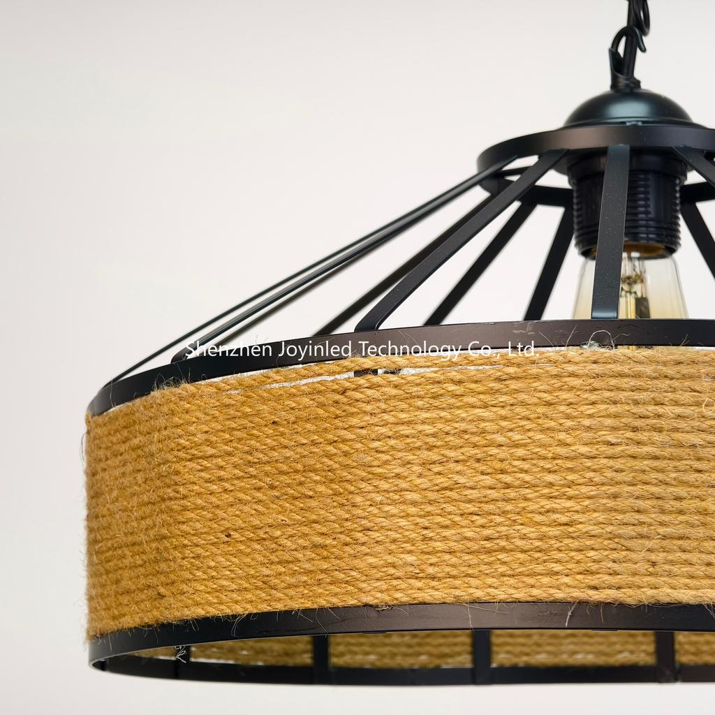 Industrial Hemp Rope E27 Pendant Lamp Nordic Retro Antique Loft Country Kitchen Bar Restaurant Decoration Creative Hanging Lamp