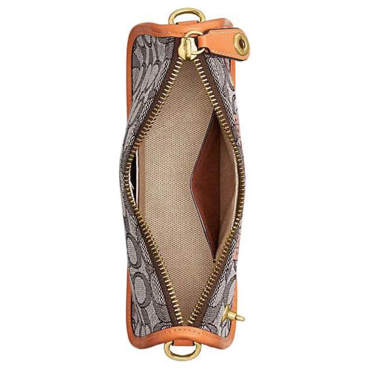 New COACH Observed By Us Collaboration Swinger Fabric With Cow Leather Shoulder Bag Handbag Mahjong Women's Oak Maple CK480-B4S0M