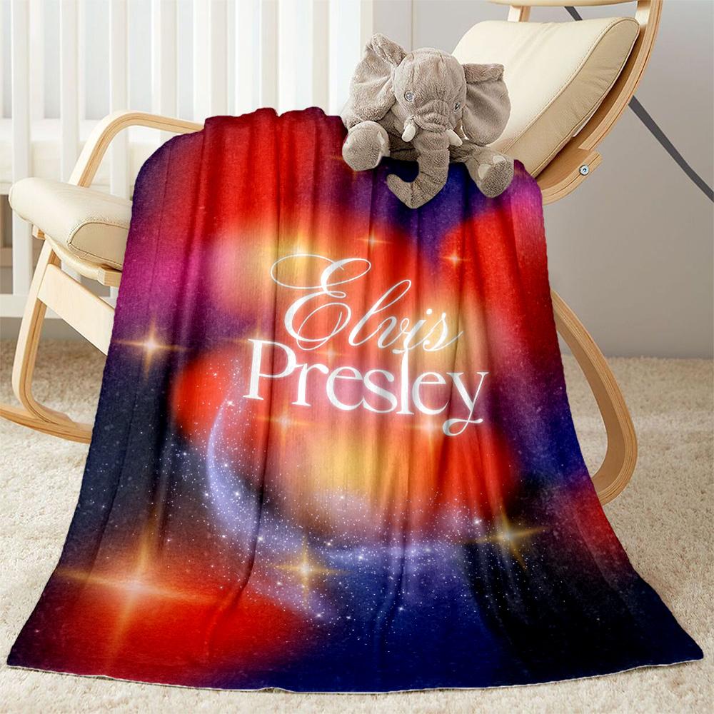 Elvis Presley Guitar Icon Blanket Soft Warm Cozy Suitable for Seaside Picnics Bedding Four Seasons Multipurpose Digital Print