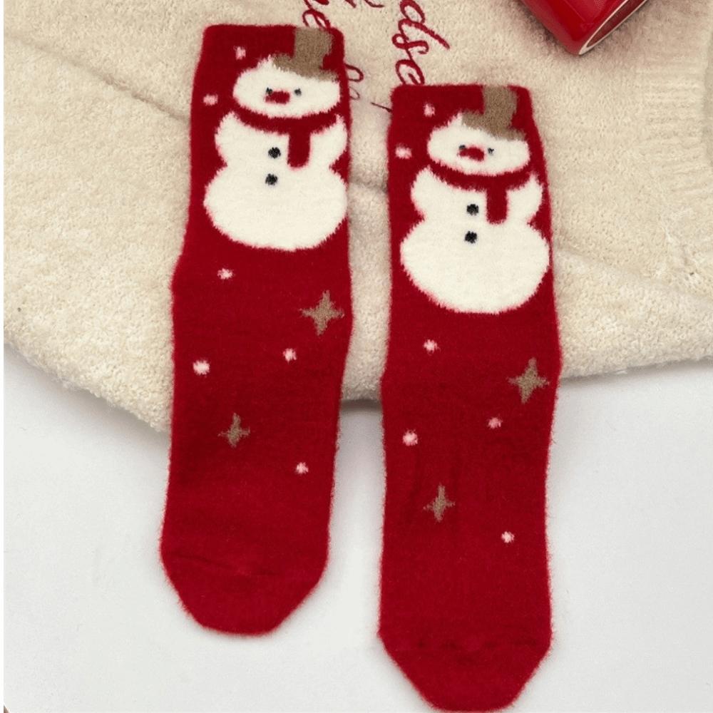 Christmas Tree Christmas Thick Thermal Socks Snowman Sleeping Slipper Socks Winter