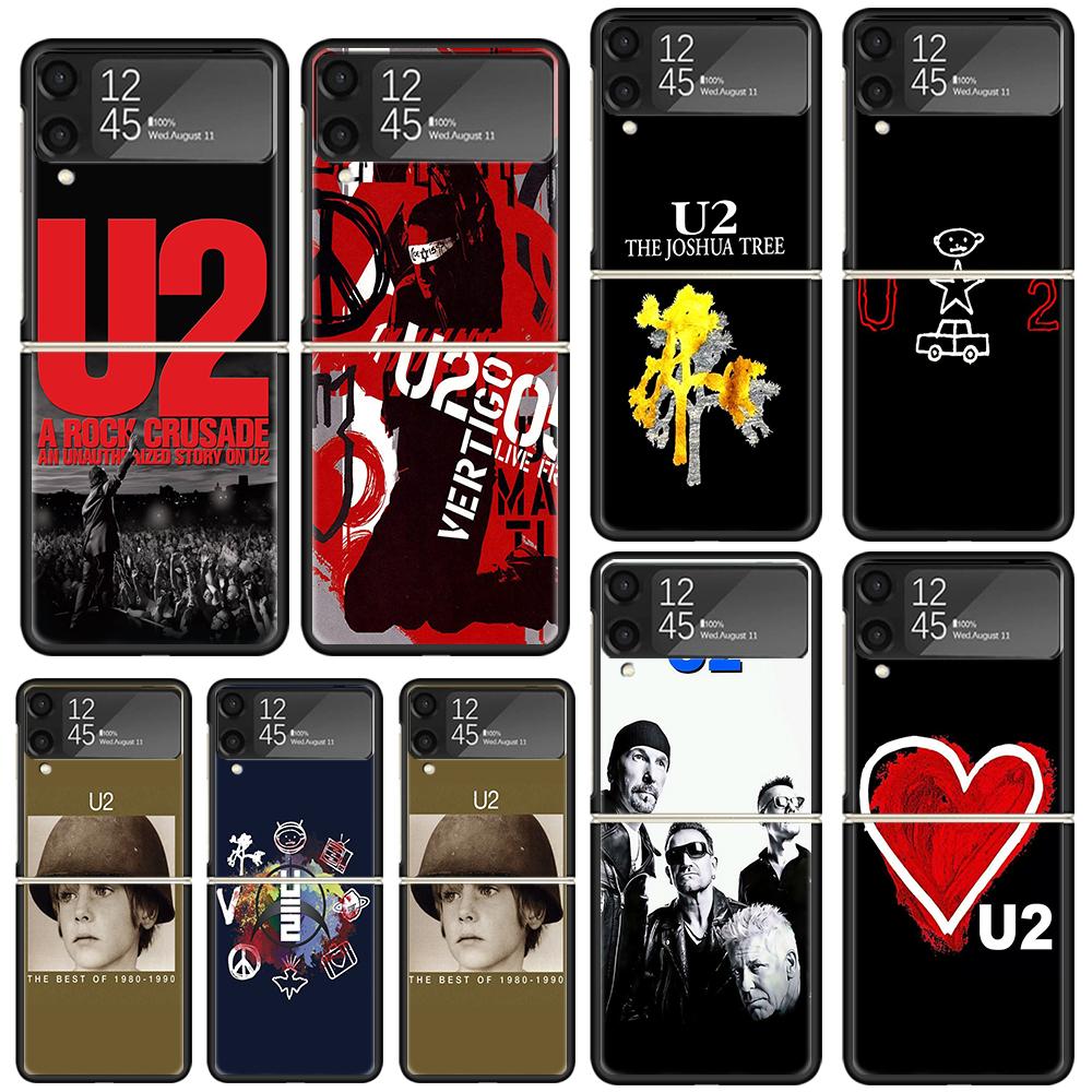 Band U-U2 Rock Phone Case For Samsung Galaxy Z Flip 7 Flip7 Zflip 6 Flip6 5 Flip5 4 Flip4 3 Flip3 5G Fundas Black Cover