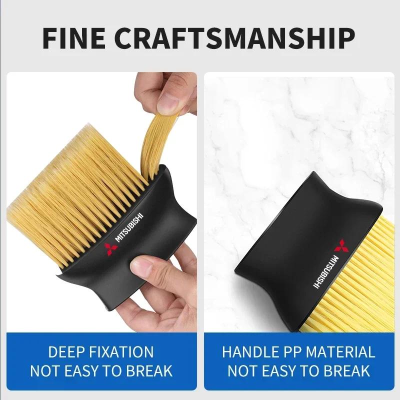 Щетка для детальной чистки салона автомобиля с логотипом Mitsubishi ASX Outlander Lancer Pajero Eclipse Galant Mirage Аксессуары для стайлинга автомобиля