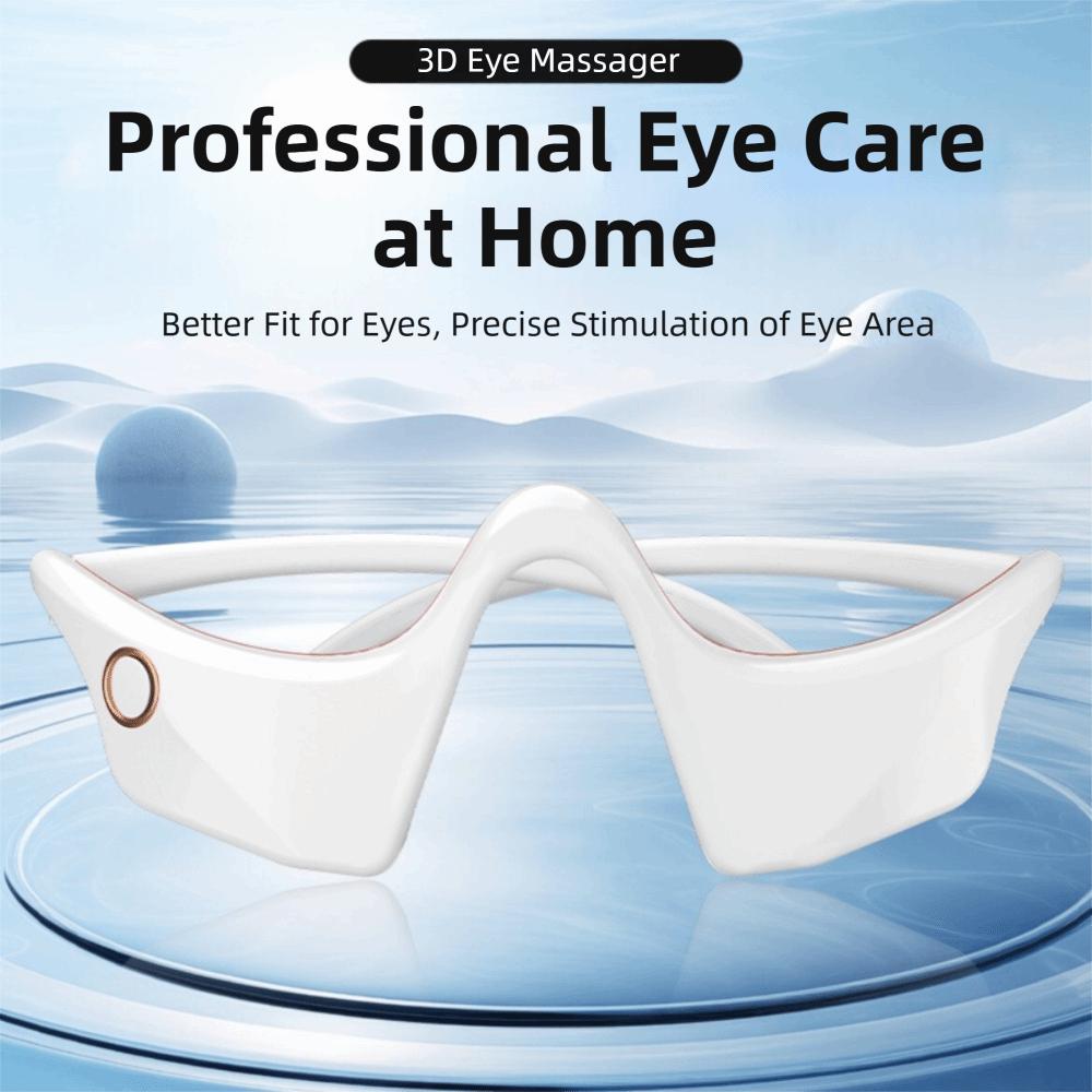 USB Rechargeable 3D Eye Massager Hot Compress Vibration LED Eye Care Device Eye Lifting Anti-Aging Electric Eye Massage Beauty Machine Relieve Fatigue