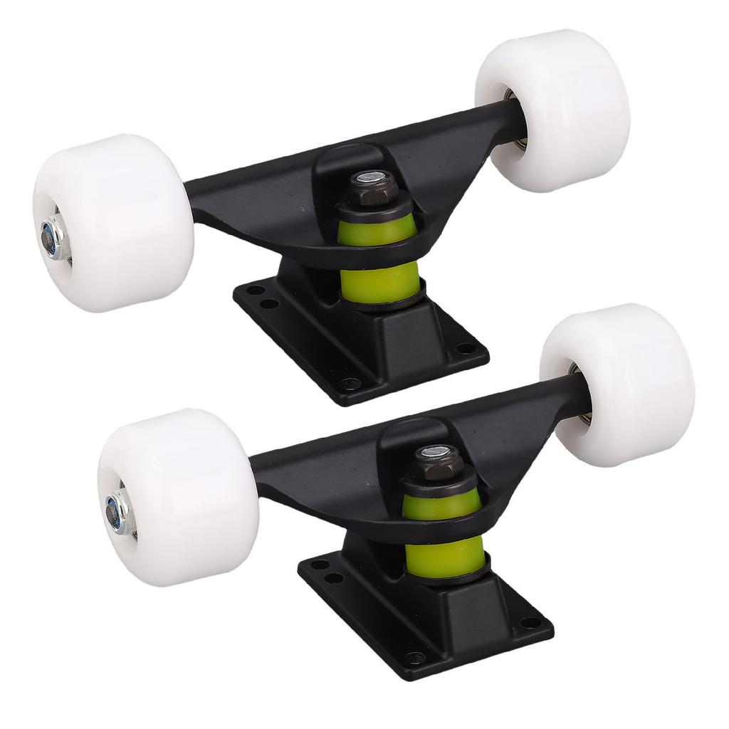 2PCS   Trucks Set with 4 Wheels Aluminum Alloy 5 Inch Shock Absorption  board Truck for Replacement