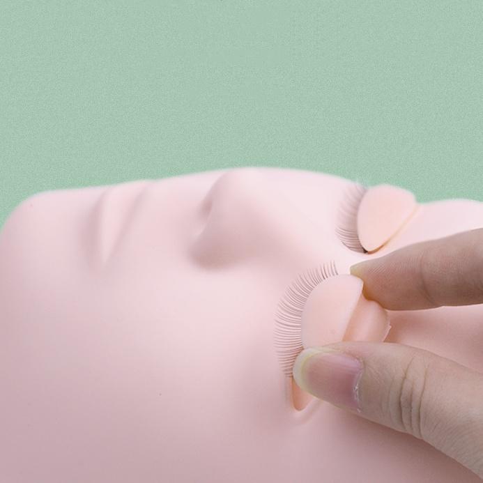 3 Pairs Replacement Silicone Removable Eyelids False Eye Model For Eyelash Extension Practice Training Mannequin Head