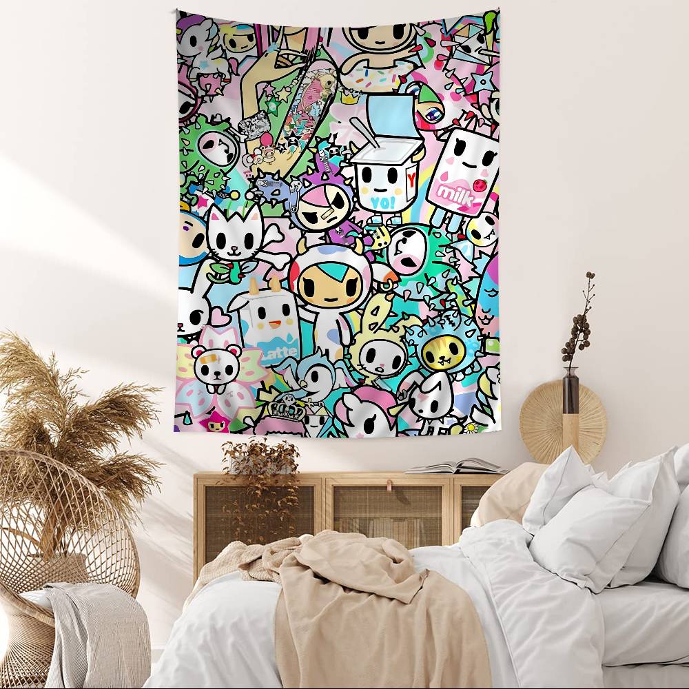 Japan Anime TTokidokiS Printed Large Wall Tapestry Hanging Tarot Hippie Wall Rugs Dorm Home Decor