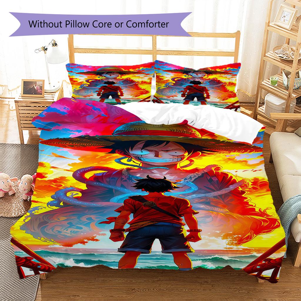 Luffy D Duvet Cover, 3pcs Bedding Set, Digital Print, No Filling, Multi-Size, Children's Gift -HYQ57