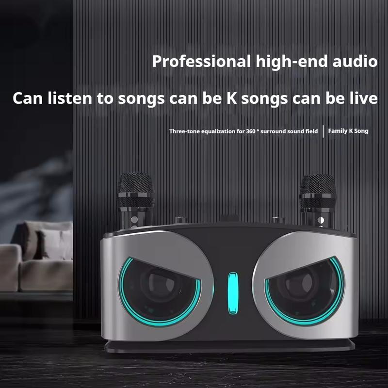 Портативная беспроводная Bluetooth-колонка для караоке с микрофоном, сабвуфер, мощный звуковой ящик, музыкальная Caixa De Som Bocina Audio