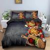 Hamburger Duvet Cover Meat Cheese Fast Food Theme Cartoon Hamburg Pattern Quilt Cover Bedroom Decoration for Children Boys Girls